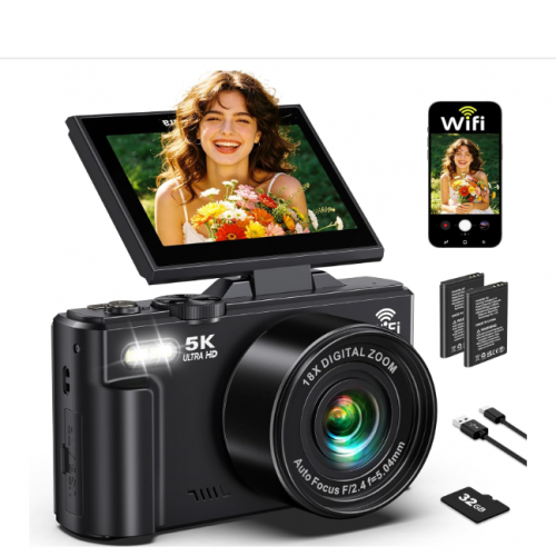 CÁMARA DIGITAL 5K WIFI DE 75MP 📷✨