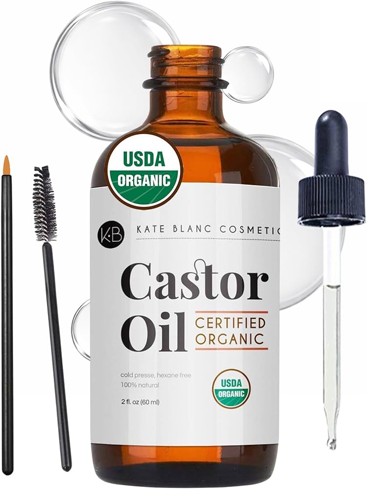 ACEITE DE CASTOR OIL ORGÁNICO PREMIUM – 100% PURO, PRENSADO EN FRÍO PARA CABELLO, PESTAÑAS, CEJAS Y PIEL, ESTREÑIMIENTO